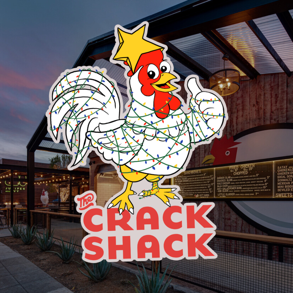 Crack shack ornament design over background photo.